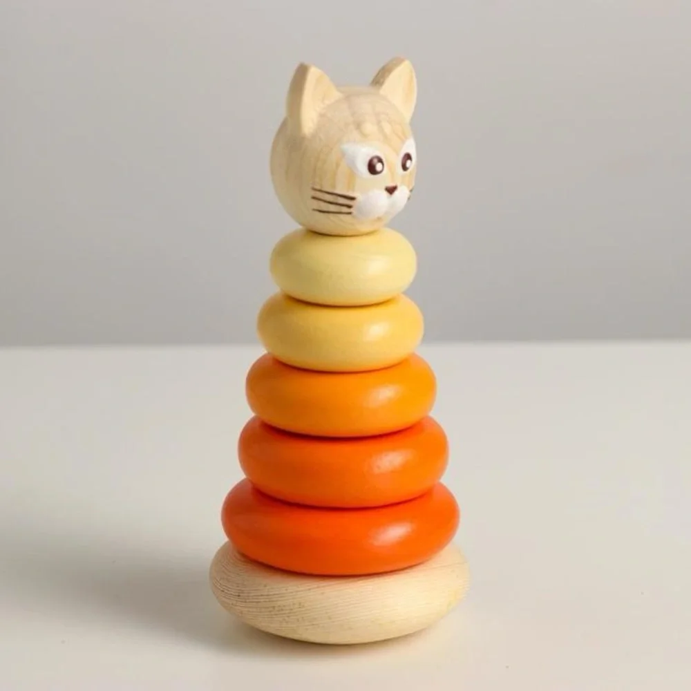 Wooden Stacker Toy Kitten doll